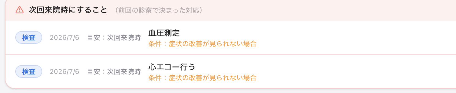 次回来院時にすること